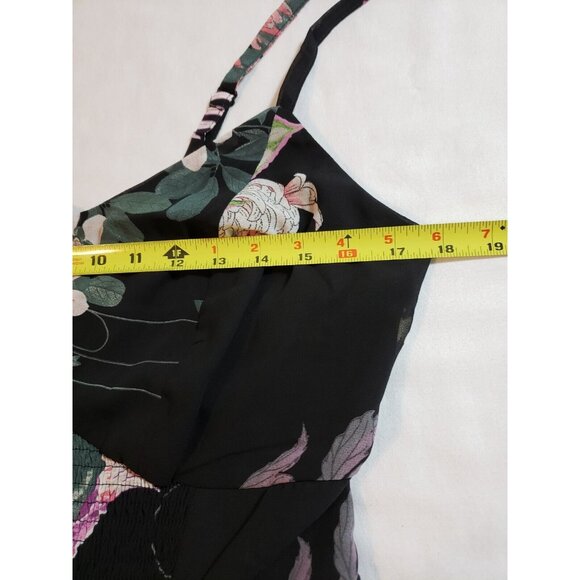 City Chic Maxi Mila‎ Black Floral Adjustable Strap Maxi Dress 12 New - Picture 8 of 11